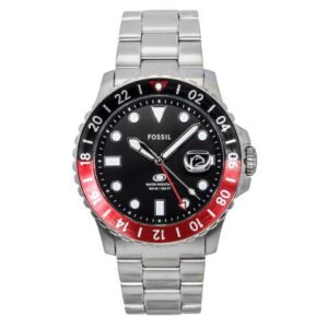 Fossil Blue GMT Stainless Steel Black Dial Quartz FS6092 100M Men's watch