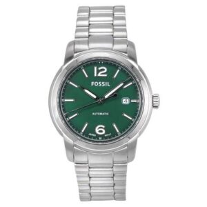 Fossil Heritage Stainless Steel Green Dial Automatic ME3224 50M Unisex Watch