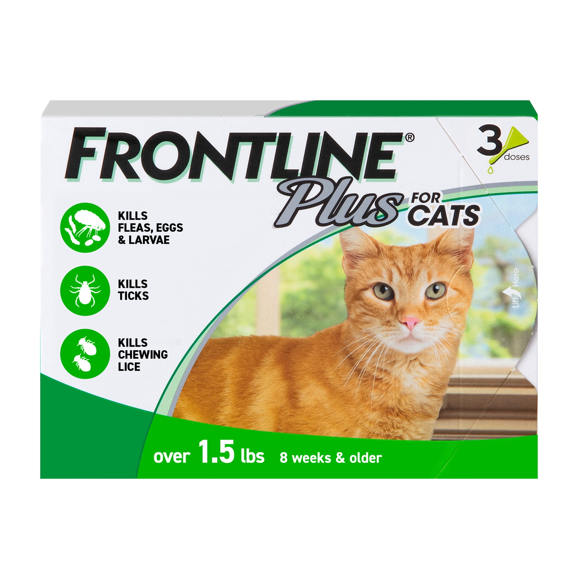 FRONTLINE Plus For Cat & Kitten Flea & Tick Spot Treatment, 3 Count