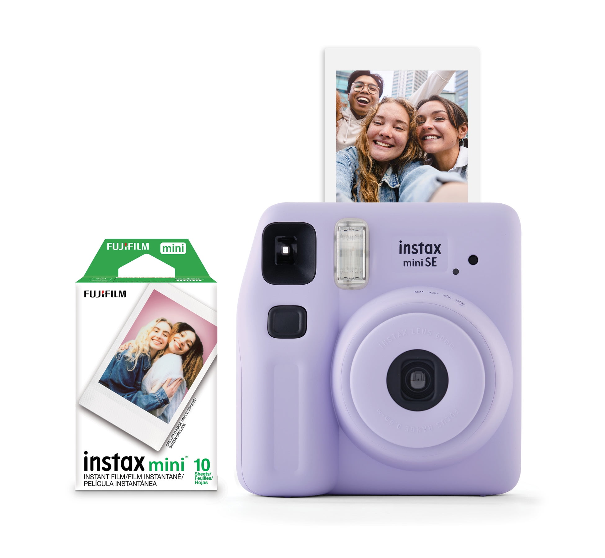 Fujifilm Instax Mini SE Instant Camera with Bonus 10 Pack Mini Film, Lavender (Value Pack)