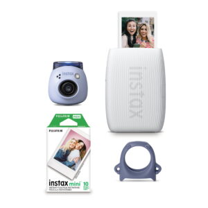 Fujifilm Instax PAL Digital Camera and Mini Link 3 Printer Bundle, Blue