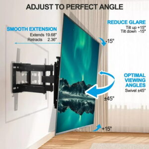 Full Motion TV Wall Mount Bracket 32 to 65 80 inch TV Stand with Articulating Swivel Tilt Extension