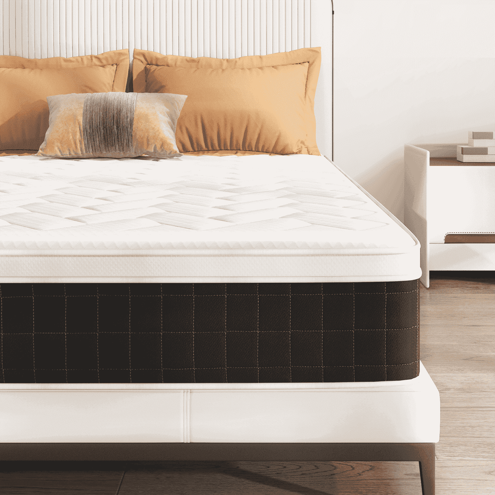 Full Size Hybrid Mattress, Z-HOM Classic 10 inch Foam Euro Top Mattress, 5-Zone Pocket Spring Support for Back Pain, Medium Firm
