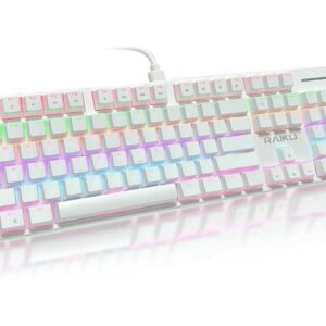 Full Size Mechanical Keyboard, Type-c Gaming Keyboard/Blue Switch, Durable Abs Keycaps/104-Key/21 RGB Modes, LED Backlit Wired Keyboards for Windows,