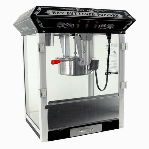 FunTime FT825CB 8oz Black Bar Table Top Popcorn Popper Maker Machine