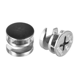 Furniture Connector Cam Lock Fittings 15mm x 12mm with Black Cover for Furniture Panel Connecting 20pcs