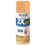 Fuzzy Peach, Rust-Oleum American Accents 2X Ultra Cover Satin Spray Paint- 389904, 12 oz- 6 Pack