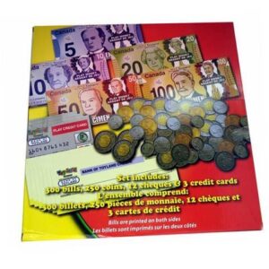 G5AP 339 - CANADIAN PLAY MONEY BILLS COINS CHEQUES AND CREDIT CARDS SET