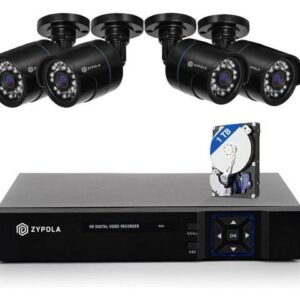 Gadpiparty 1080p 8 Channel 4 Camera Outdoor Wired Security CCTV System, 130 ft Infrared Night Vision
