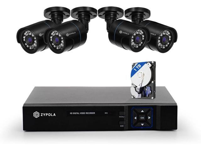 Gadpiparty 1080p 8 Channel 4 Camera Outdoor Wired Security CCTV System, 130 ft Infrared Night Vision