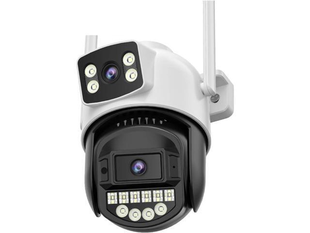 Gadpiparty 10MP 5K WiFi Surveillance Camera 8M Dual Lens AI Human Detect Auto-Cruise P2P 5Ghz WiFi Outdoor Security PTZ IP Camera(U/K,10MP NO SD Card)