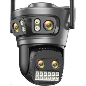 Gadpiparty 10MP Dual Lens HD WiFi Camera Outdoor 20MP Four Lens Three Screen Auto Tracking Security Protection CCTV Video Surveillance(E/U,10MP Add