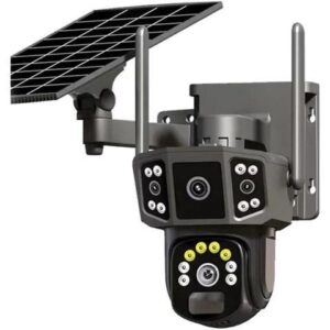 Gadpiparty 10X 4K Dual Lens Outdoor Security Network Camera WiFi Solar Closed-Circuit Television,4G Sim Solar Camera(WiFi Camera 32GB)
