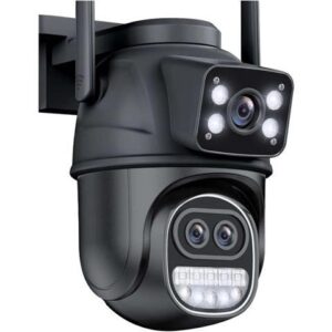 Gadpiparty 12MP 6K Outdoor WiFi Camera Zoom Three Lens Dual Screens PTZ Video Cameras Auto Tracking Home Security CCTV 8MP Surveillance Cam(E/U,4K 8MP