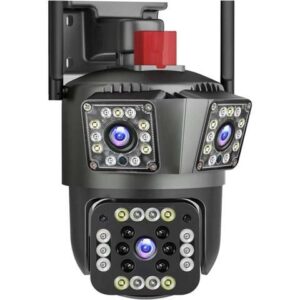 Gadpiparty 12MP 6K WiFi Security Camera 8X Zoom Three Lens Surveillance Camera Auto Tracking 8MP IP Camera CCTV Camera(6K 12MP Camera)
