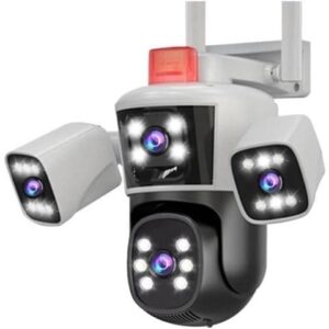 Gadpiparty 12MP,8K,3-Lens,WiFi Surveillance Camera,10x Zoom,CCTV Outdoor WiFi Camera,IP Camera,PTZ Security Protection(A/U,WiFi Camera)