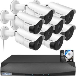 Gadpiparty 130° Wide Angle Outdoor Wired Security Camera System, Home Video Surveillance System, POE Security Camera Systems