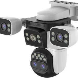 Gadpiparty 20MP 10X Zoom Four Screens WiFi IP Camera Wireless Outdoor 10K Four Lens PTZ Human Auto Tracking Surveillance Cameras(UK Plug,10K 10xZoom