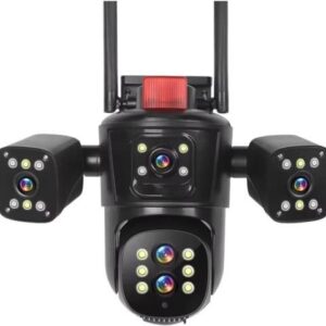 Gadpiparty 20MP WiFi IP Camera - Outdoor, 10X Optical Zoom, Four Screens, Five-Lens PTZ, Auto Tracking, Waterproof CCTV Camera(U/K,10K 10xZoom Add