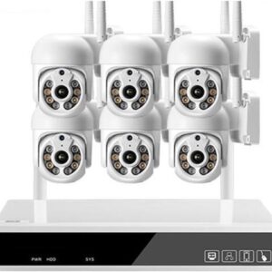Gadpiparty 3MP 8CH PTZ Security Camera System 2304 * 1296 POE NVR Kit CCTV Outdoor Metal White H.265X Video Surveillance IP Camera Set (Size : 2T,