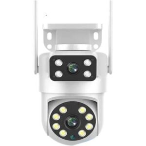 Gadpiparty 4K 8MP Dual Lens PTZ WiFi Camera Full HD Dual Screen Ai Human Auto Tracking Outdoor 4MP Security Video Surveillance Camera(US Plug,4MP Add