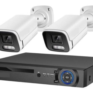 Gadpiparty 4K 8MP Security Camera System H.265 POE NVR Kit Outdoor Waterproof CCTV Camera Video Record Set (Size : 4T, Color : 4CH NVR and 2 Camera)