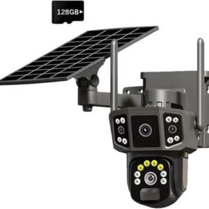 Gadpiparty 4K Dual Lens, 10X,Outdoor Security Network Camera,WiFi Solar Closed-Circuit Television,4G Sim Solar Camera(4G Camera 128GB)