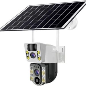 Gadpiparty 4K Solar Camera 4G SIM Card Dual Lens 8MP HD Night Vision IP CCTV Surveillance PTZ PIR Human Detection Alarm Waterproof WiFi Cam(WiFi Cam