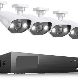 Gadpiparty 4K Super HD PoE Video Surveillance System 8CH H.265+ NVR Kit Ip67 Bullet Weatherproof IP Cameras Ourdoor Security CCTV Set (Size : 2T,