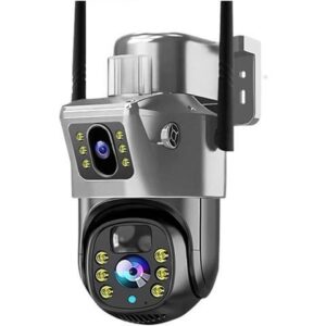 Gadpiparty 6K 4G WiFi Solar Camera 10x Zoom Three Lens PTZ Outdoor Surveillance CCTV IP Camara Ai Tracking WiFi Security Cam(4G AS Cam Add 128G)