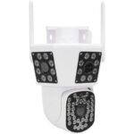 Gadpiparty 6MP 3 Lens Security Camera Ultra High Definition Human Detection Auto Tracking Smart AI Alert IP55 Water Proof Security Camera Indoor