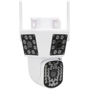Gadpiparty 6MP 3 Lens Security Camera Ultra High Definition Human Detection Auto Tracking Smart AI Alert IP55 Water Proof Security Camera Indoor