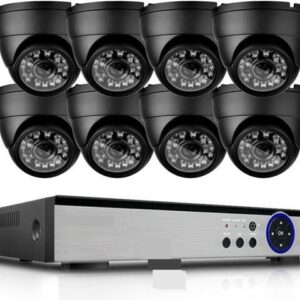 Gadpiparty 8CH 4K CCTV Camera System 8MP Ai Human Detection Indoor Outdoor Dome POE Ip Camera Night Vision Video Surveillance Kit(NONE,8CH NVR x 8PCS
