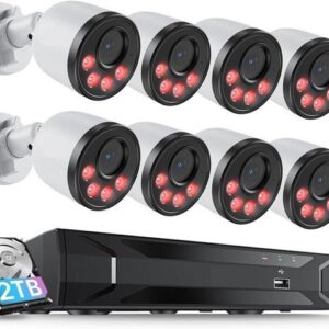 Gadpiparty 8CH 4MP HD POE NVR Kit Security Camera System H.265 Home Outdoor Record IP Cameras CCTV Video Surveillance Set (Size : 2T, Color : 8CH NVR