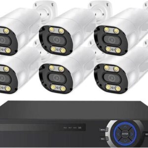 Gadpiparty 8CH CCTV System 10CH POE NVR Kit 4K 8MP Ai Human Detect Two Way Outdoor Color Night Camera Video Surveillance Set (Size : None, Color :