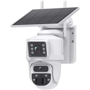 Gadpiparty 8MP 4K Solar IP Camera with Battery Outdoor HD 4MP Dual Lens WiFi IP Camara Solar Panel CCTV(8MP 4G 128GB)