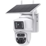 Gadpiparty 8MP 4K Solar IP Camera with Battery Outdoor HD 4MP Dual Lens WiFi IP Camara Solar Panel CCTV(8MP 4G 64GB)