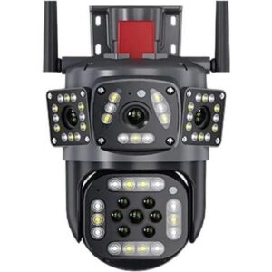 Gadpiparty 8MP PTZ WiFi 4K Dual Lens Screen Camera Outdoor Three Screens Protection Motion Detection Outdoor IP CCTV Survalance Cameras(U/K,Camera