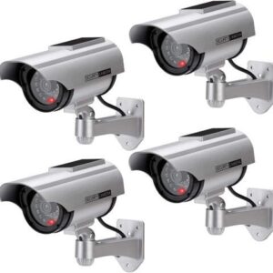 Gadpiparty AlfaView Dummy Security Camera Solar Powered Bullet Fake Surveillance Camera CCTV Dome Camera Simulation Monitor with LED Flashing Light