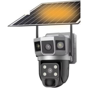 Gadpiparty CCTV Camera WiFi Solar Cameras 12MP HD Night Vision Outdoor Monitor IP 4G LTE Security Surveillance Camera(4G Camera Add 32G)