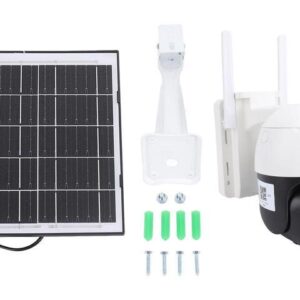 Gadpiparty CHEOTIME Solar Powered Security Camera,1920x1080P Wireless Outdoor 4G Surveillance Camera with 320° Rotation Portable Solar Panel for