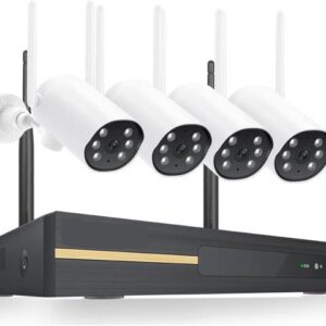 Gadpiparty DVR Surveillance Kits, 3MP HD Wireless CCTV Camera System Two-Way Outdoor Video Surveillance Kit 8CH NVR P2P IP Security Camera Set(1T,8CH