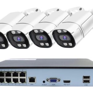 Gadpiparty DVR Surveillance Kits, 4K 8MP 4MP 8CH POE IP Surveillance Camera Security System Kit Set AI Face Detection Smart Outdoor IP Camera(8MP 4PCS