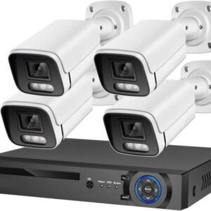 Gadpiparty DVR Surveillance Kits, 4K Security Camera System 8MP Mic CCTV POE NVR AI Color Night Home Video Surveillance Camera Outdoor Set(2T,4CH NVR