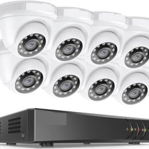Gadpiparty DVR Surveillance Kits, 8CH 2MP HD Video Surveillance System H.265+ 5in1 5MP DVR 4X 8X 1080P Dome Outdoor Weatherproof Security Cameras