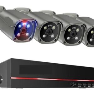 Gadpiparty DVR Surveillance Kits, 8CH 4K UHD 8MP Camera System H.265 PoE NVR Kit Outdoor Surveillance AI Human Detect Two-Way Conversation CCTV