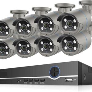 Gadpiparty DVR Surveillance Kits, 8CH 4MP POE Security Camera System POE NVR Kit P2P CCTV Video Surveillance Outdoor Record IP Camera(None,8CH NVR and