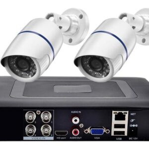 Gadpiparty DVR Surveillance Kits, H.265X CCTV Surveillance System Security AHD Camera Video Recorder 4CH DVR Kit Outdoor 1080P 5MP 2PCS Bullet
