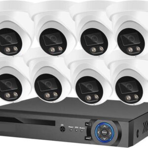 Gadpiparty DVR Surveillance Kits, Security Camera System 8MP 4K POE NVR Kit CCTV Recording Outdoor AI Color Night Vision Video Surveillance IP Camera