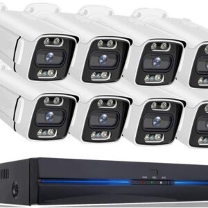 Gadpiparty DVR Surveillance Kits, Video Surveillance Camera POE 4K 8MP 5MP Color Night Vision Security Outdoor CCTV IP NVR H.265 P2P Set Speaker